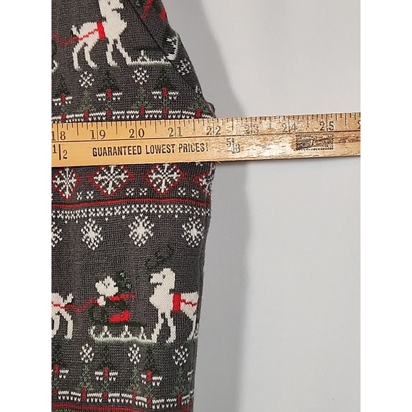 Disney Parks Ugly Christmas Sweater Mickey Mouse Reindeer Sleigh Fair Isle Men L - Picture 11 of 12